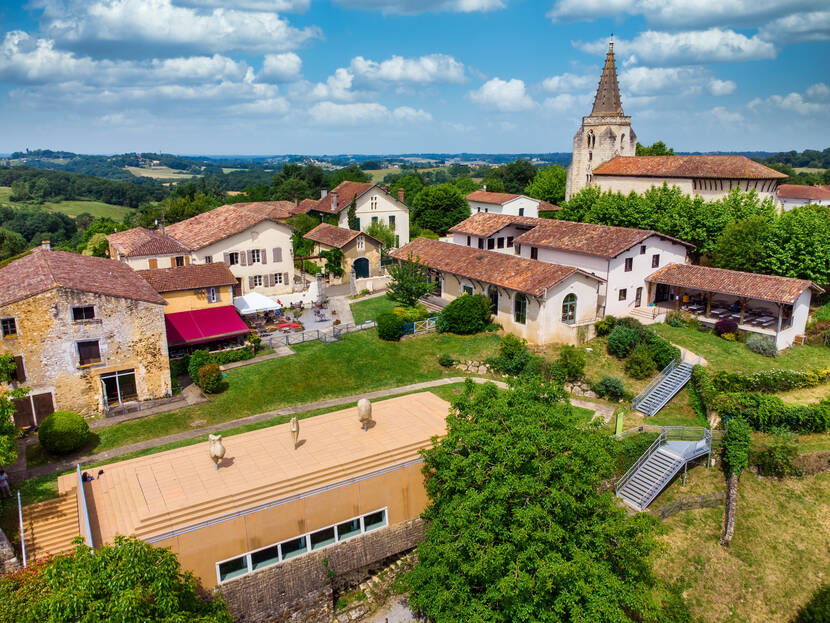 Vue aérienne de Brassempouy